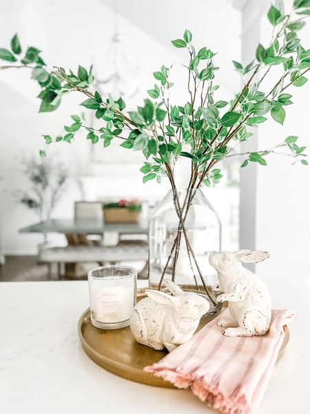 My favorite artificial tree branches are back in stock on Amazon!

Loving how this countertop decor invites Spring into the kitchen!

Spring decor, kitchen decor, kitchen counter decor, artificial branch, artificial stem, faux stem, Three wick candle, round tray, gold tray, Easter bunny decor, Spring hand towel, pink hand towel, crackled rabbit decor. 

#LTKstyletip #LTKFind #LTKhome