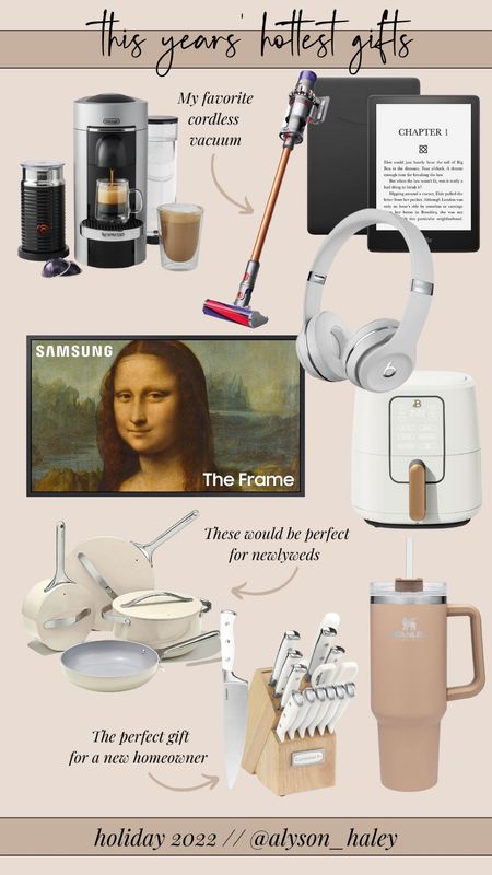 Nespresso machine, Stanley cup, frame tv, hottest gifts 

#LTKHoliday #LTKCyberweek #LTKsalealert