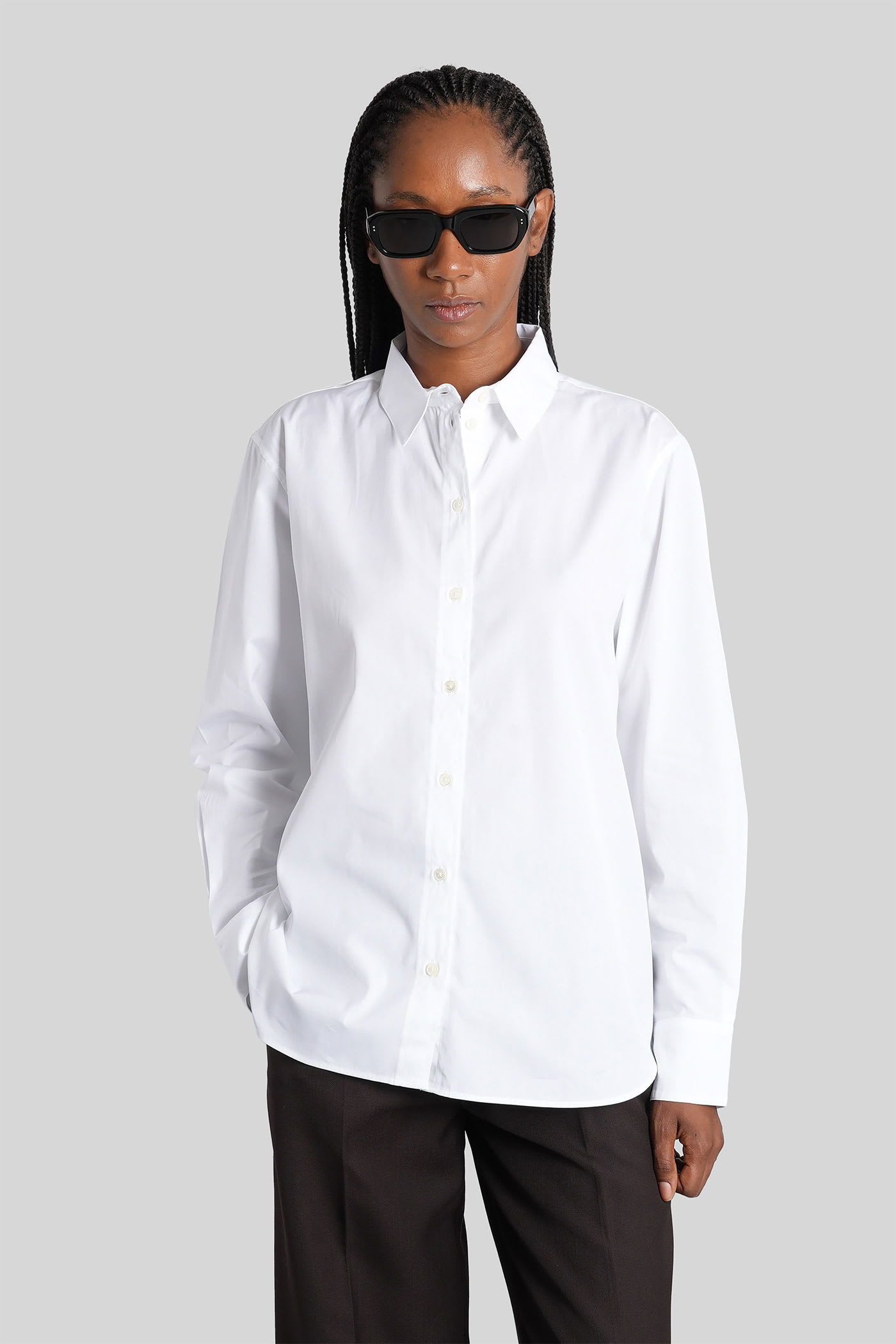 Anine Bing Essie Shirt In White Cotton | Italist.com US