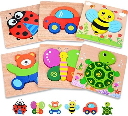 Playtime by Magifire Wooden Puzzles for Toddlers Set of 6: Early Developmental STEM Toy for Babie... | Amazon (US)