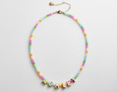 Bead Mine Kids' Custom Name Necklace - Bright Multi | BaubleBar