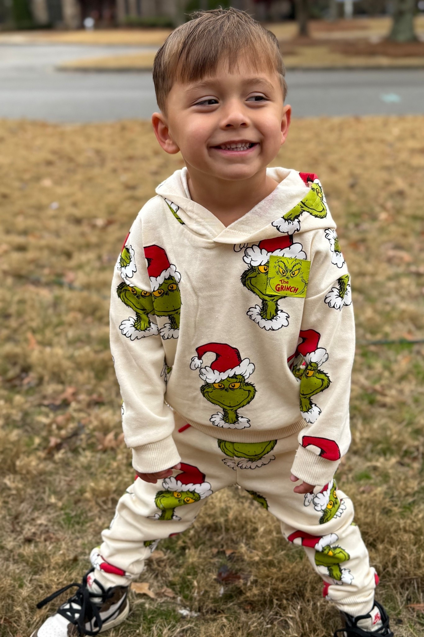 Christmas Outfits! My boy is grinch obsessed this year so this was an immediate add to cart! He was so excited to wear it today 🥲 Also tagging a few other cute grinch finds! 

He wears a 3-4t. This is a 3t and fits great! 

Grinch jogger set | sweat set | Christmas hoodie | toddler holiday outfits | kids Christmas outfits | cool kids clothes | Walmart find | matching set | jogging set | sweatshirt 

#LTKKids #LTKBaby #LTKHoliday