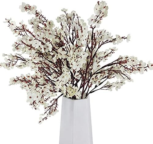 Wootkey 5 Pcs 20" Baby Breath Flowers Faux Artificial Gypsophila Bouquet Fake Silk Flower for Hot... | Amazon (US)