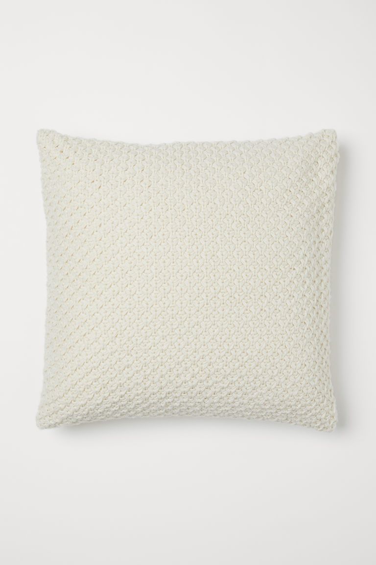 Knit Cushion Cover - Natural white - Home All | H&M US | H&M (US)