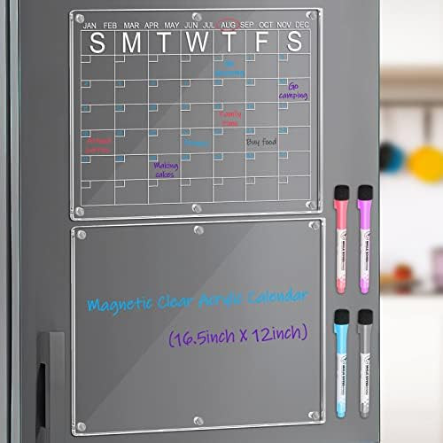 Magnetic Dry Erase Board Calendar for Fridge,Acrylic Clear Calendar Whiteboard Planner Board for ... | Amazon (US)