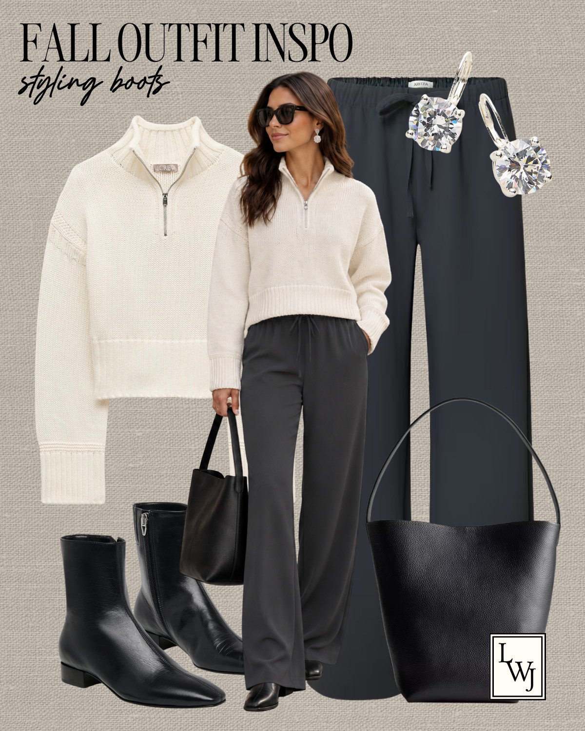 6 outfits styling boots for fall 

fall outfit inspo / fall style / how to style cool tones / madewell / banana republic / aritzia / jcrew / straight leg jeans / ankle jeans / mid rise jeans / aritzia lodge pants / barn jacket / navy coat / black leather low heeled booties / quince bucket tote 

 #LTKootd #LTKSeasonal