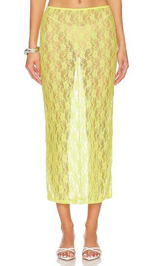 Lia Sheer Skirt in Bright Yellow | Revolve Clothing (Global)