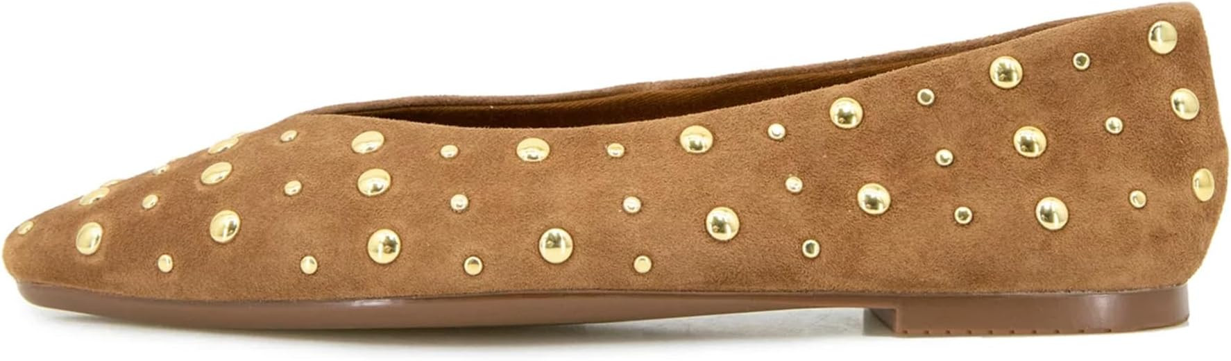 RBTHOLP Studded Flats for Women Suqare Toe Slip on Suede Ballet Flats Comfortable Walking Studs B... | Amazon (US)