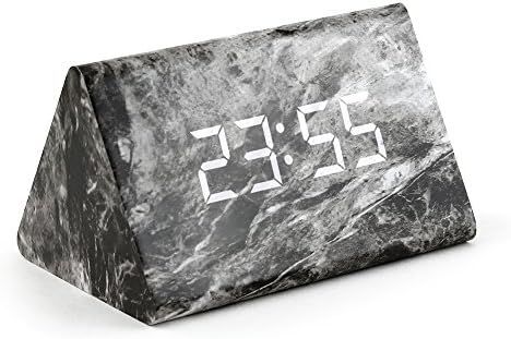 Oct17 Marble Pattern Alarm Clock, Fashion Multi-Function LED Triangle Alarm Clocks Stone Cube wit... | Amazon (US)