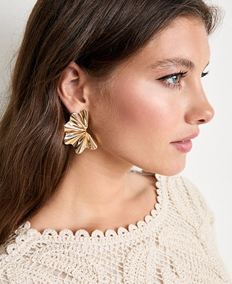 Gold-Tone Sculptural Floral Drop Earrings - Macy's Exclusive - On 34th | Alix Friedberg Capsule C... | Macy's