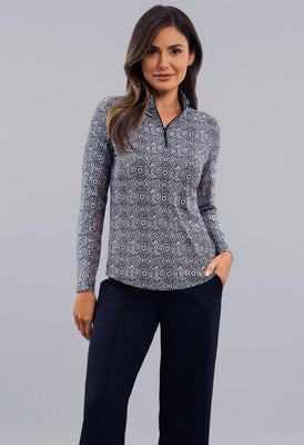 Amani Long Sleeve Mock Neck Top | IBKUL
