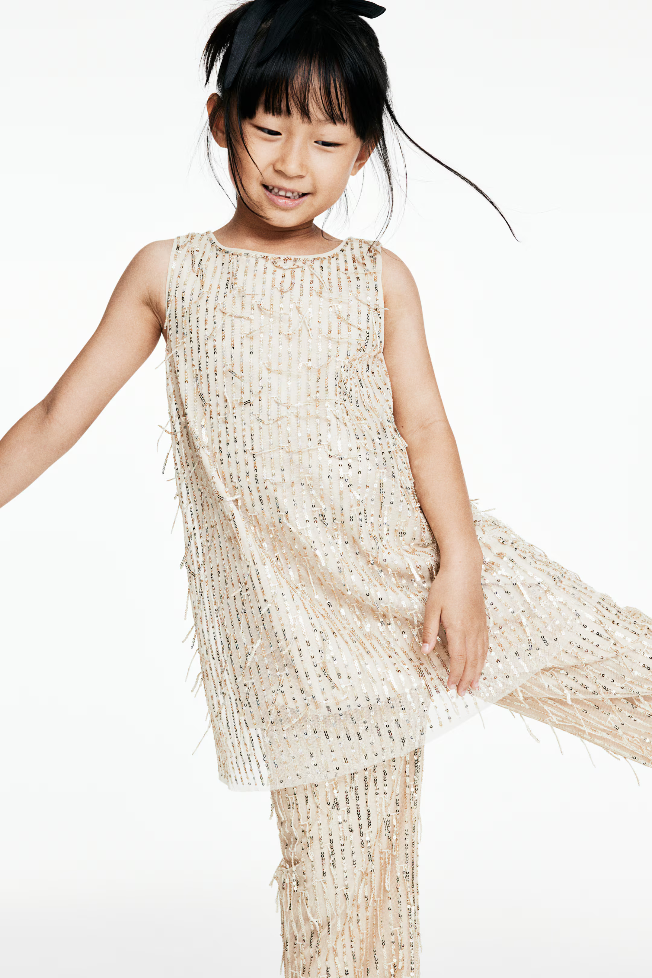 Sequined A-Line Dress - Gold-colored - Kids | H&M US | H&M (US + CA)
