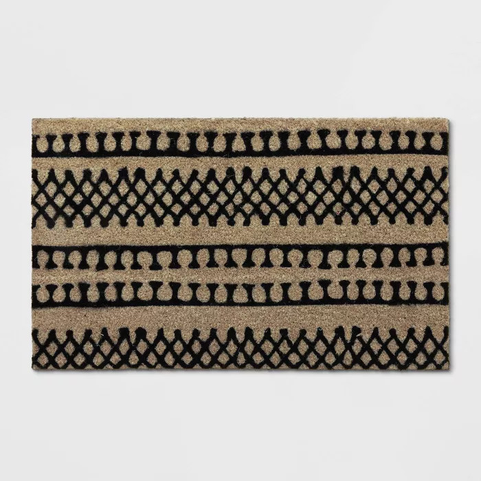 1'6"X2'6"/18"X30" Stripe Tufted Doormat Black - Project 62™ | Target