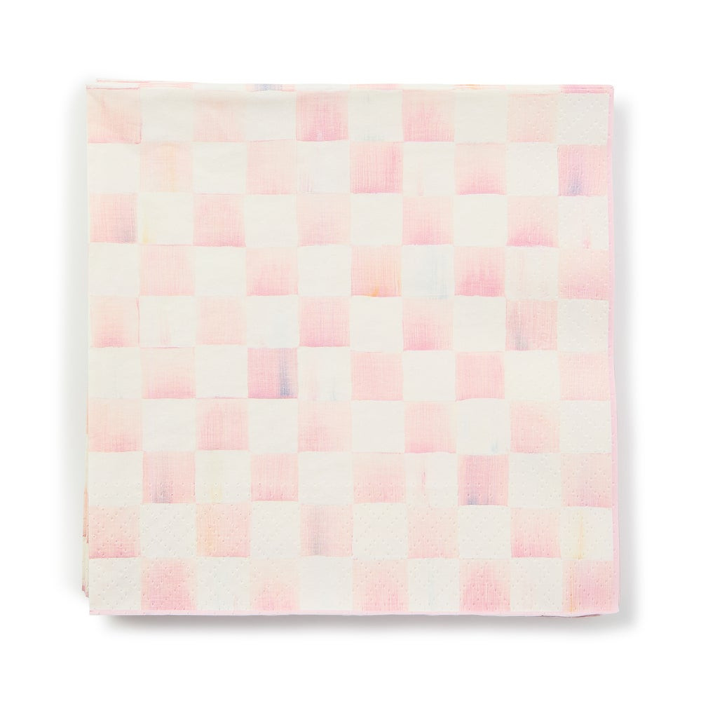 Rosy Check Dinner Paper Napkins | MacKenzie-Childs