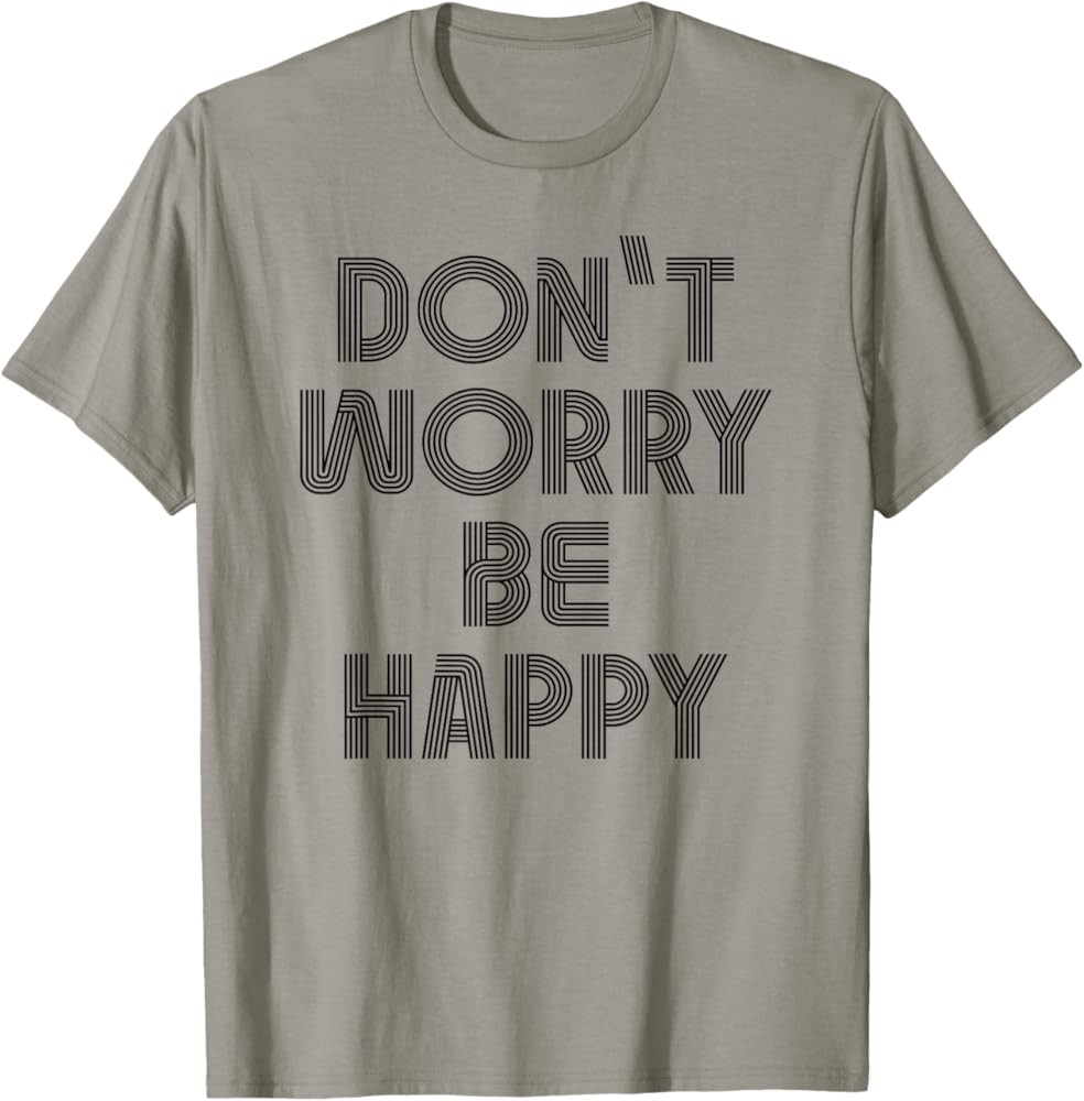 Don't Worry We Be Happy Retro Vintage Style 70s Motivational T-Shirt | Amazon (US)