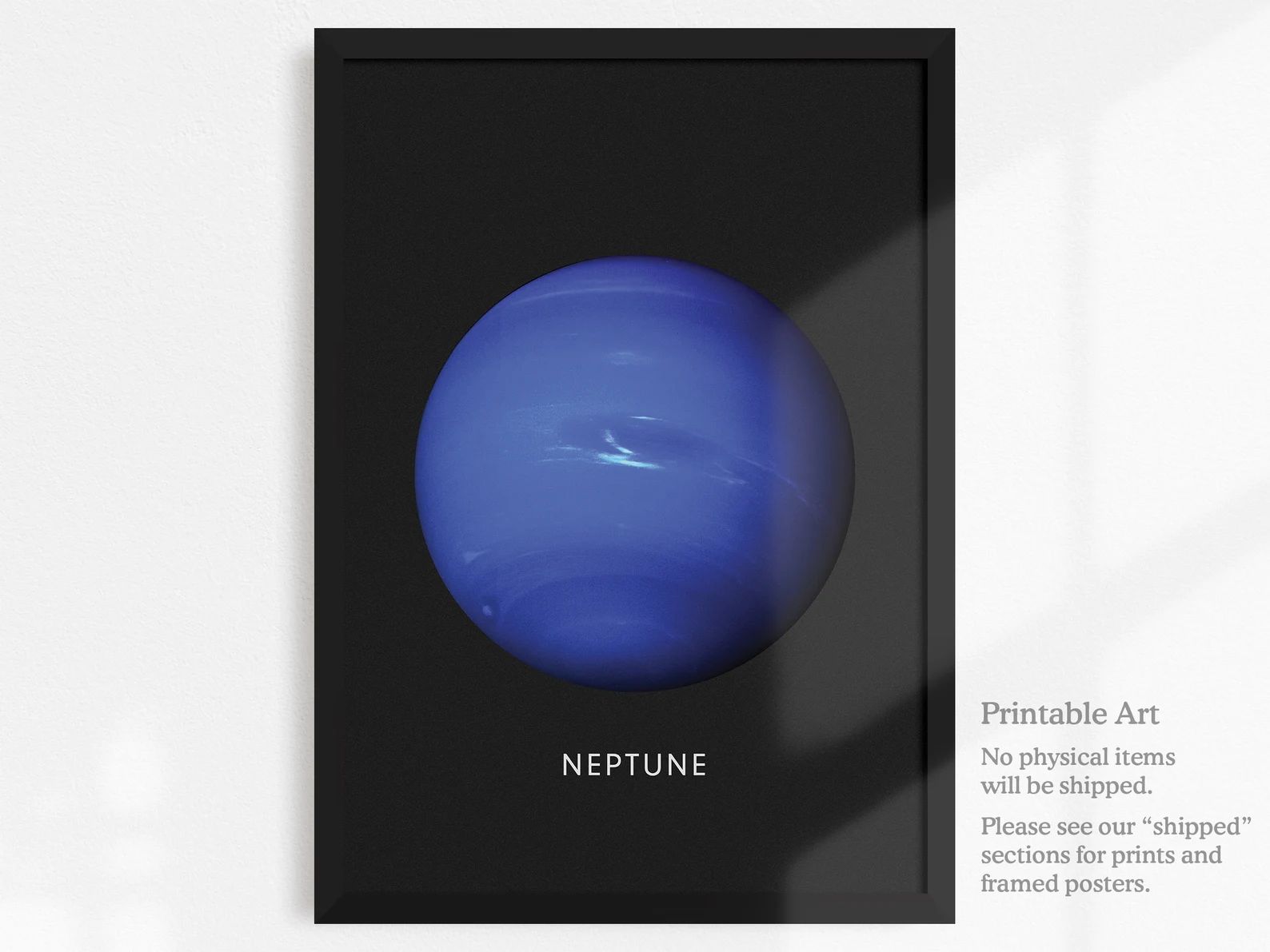 Neptune print, Planet printable art, Planet poster, Modern art, Minimalist, Universe wall decor, ... | Etsy (US)