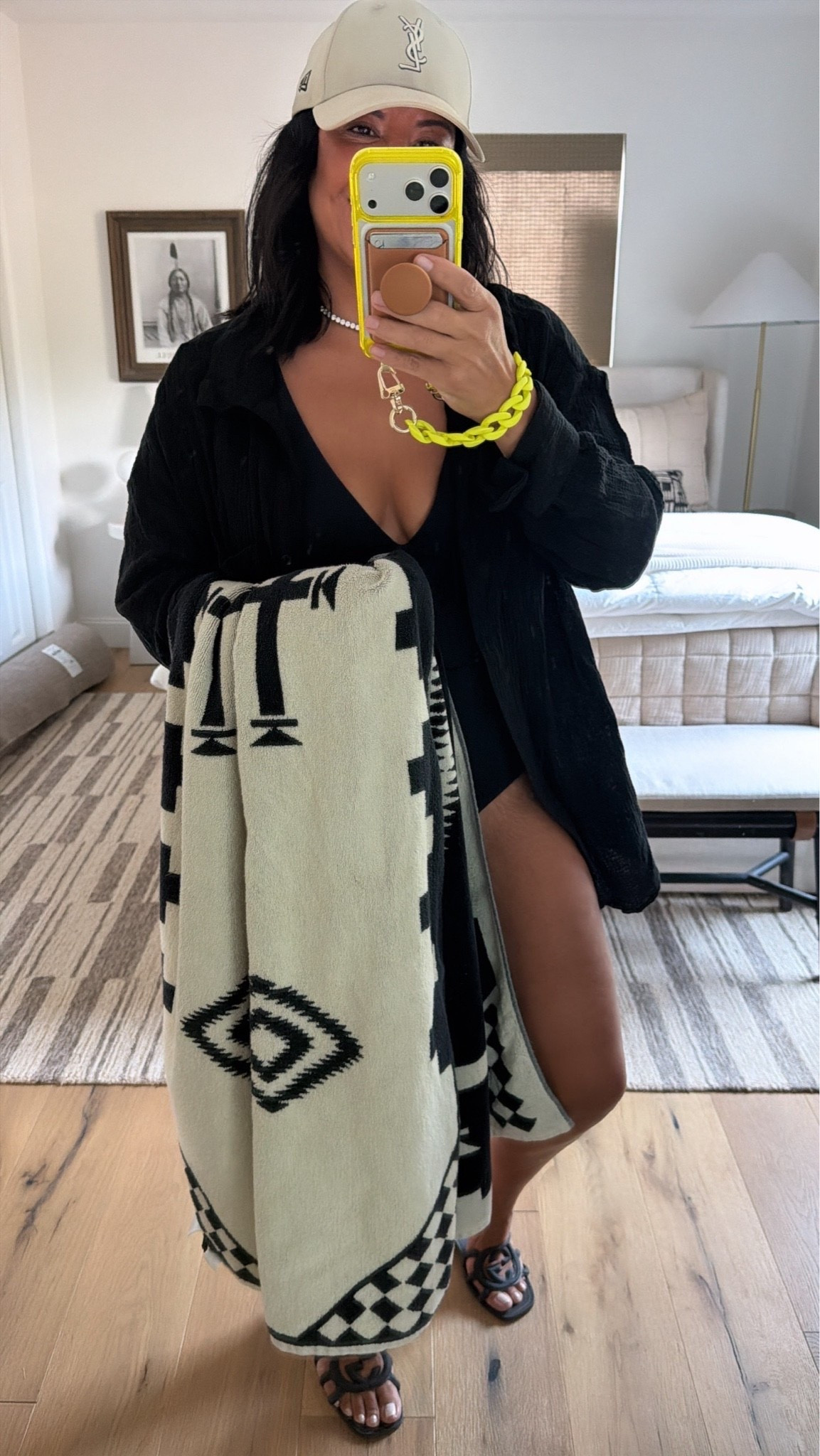 Swimsuit size large (I always size up in swimsuits), coverup size medium, sandals fit tts. My favorite beach towel!

#LTKSwim #LTKSaleAlert #LTKMidsize