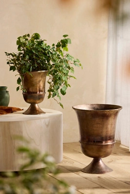 Flared Bronze Urn Planter | Anthropologie (US)