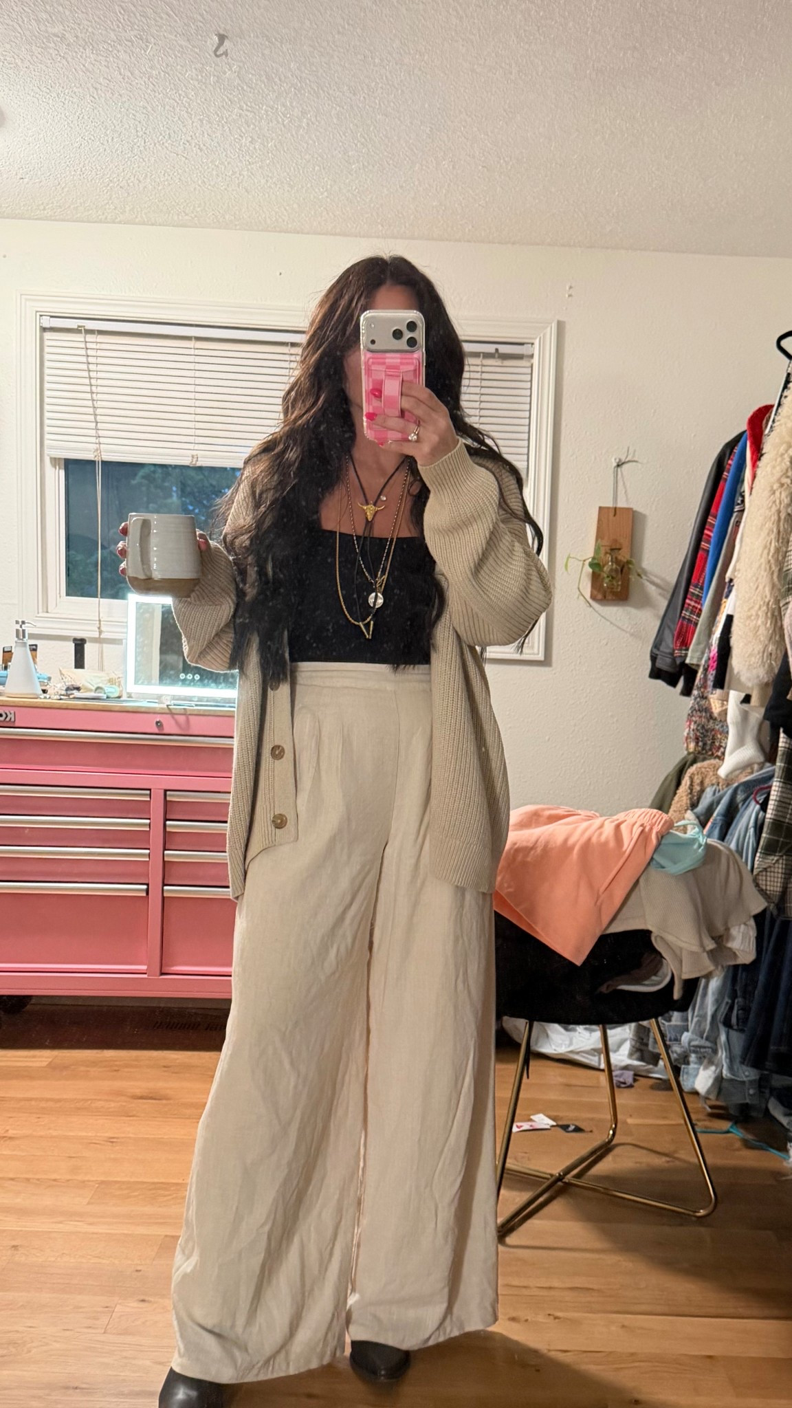 Neutral Office Outfit 
- wearing a size large in the cardigan
-code: HOLLY20 saves at twisted silver! 