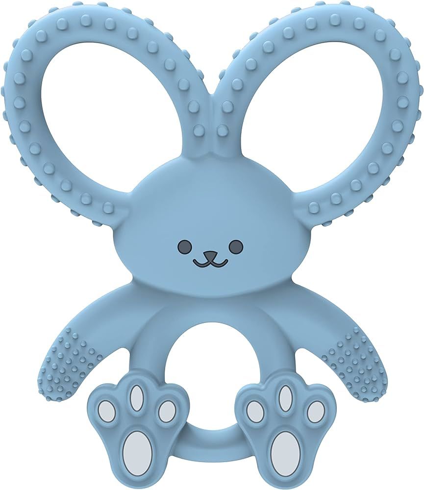 Dr. Brown's Flexees Blue Bunny, Soft 100% Silicone Baby Teether, BPA Free, 3m+ | Amazon (US)
