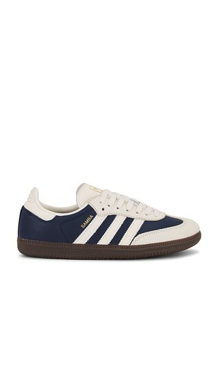 Samba OG W Sneaker in Night Indigo, Cream White, & Gold Metallic | Revolve Clothing (Global)