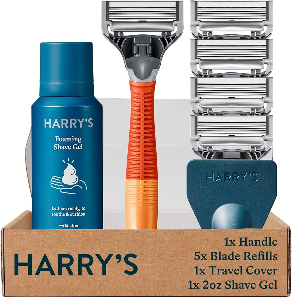 Harry's Razors for Men - Men's Razor Set with 5 Razor Blade Refills, Travel Blade Cover, 2 oz Sha... | Amazon (US)