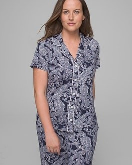 Short Sleeve Notch Collar Pajama Top | Soma Intimates