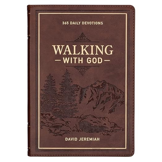 Walking with God 365 Daily Devotions, Large Print Brown Faux Leather      Imitation Leather – O... | Amazon (US)