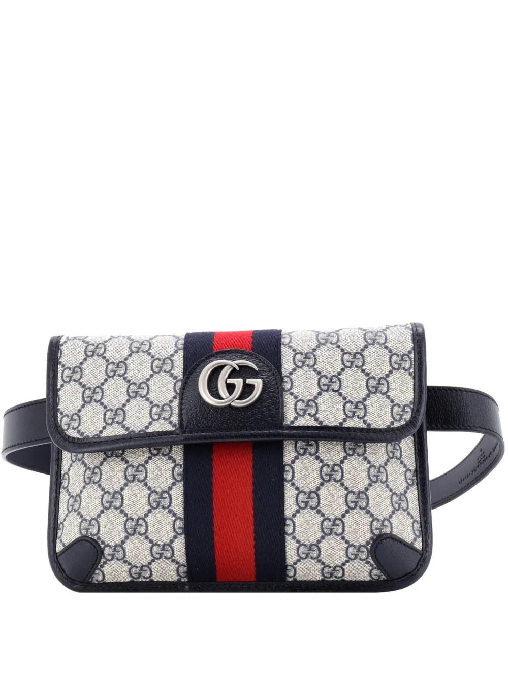 Gucci Pre-Owned Ophidia Flap GG Coated Canvas With Leather Belt Bag | Blue | FARFETCH | Farfetch Global