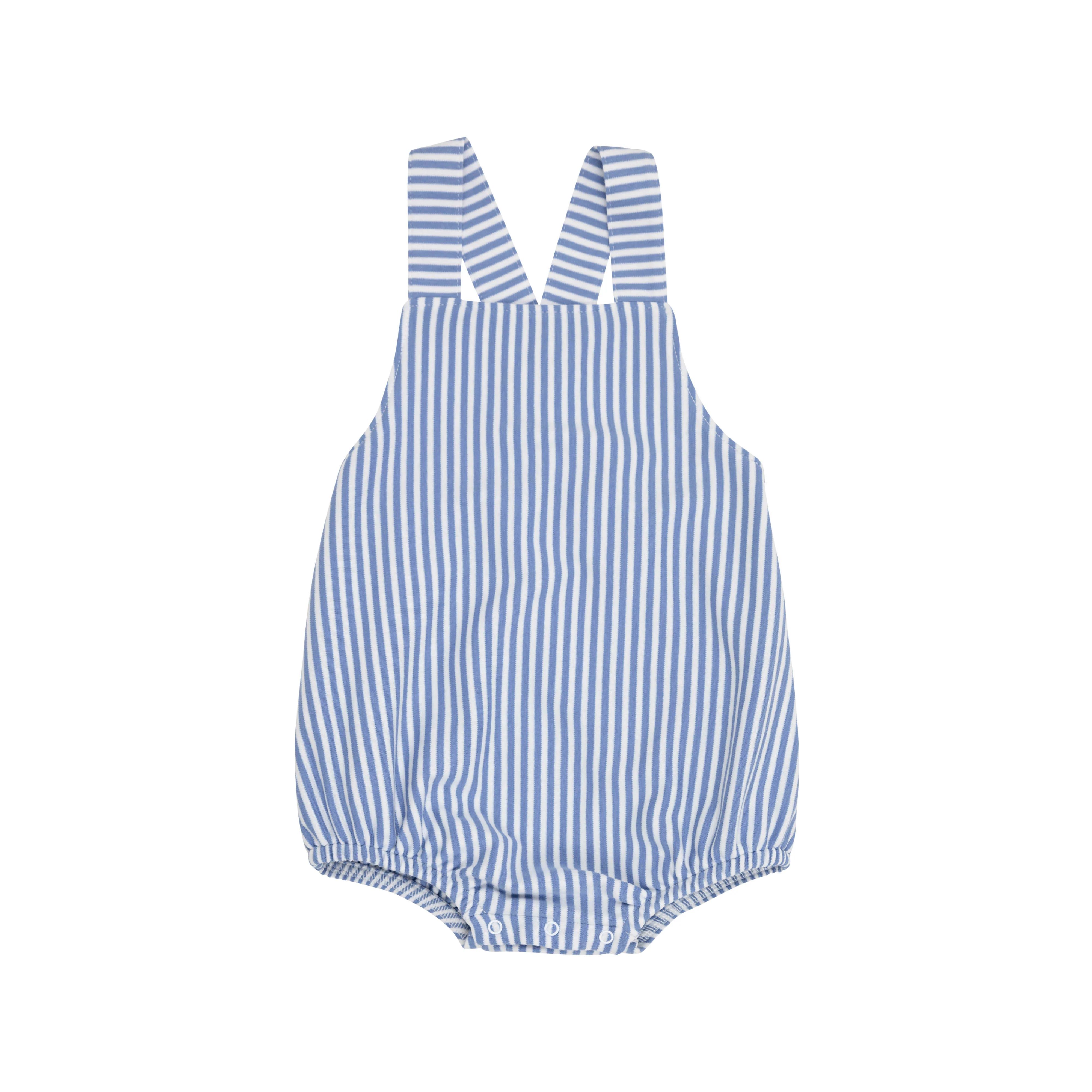 Stillman Sunsuit - Park City Periwinkle Stripe | The Beaufort Bonnet Company