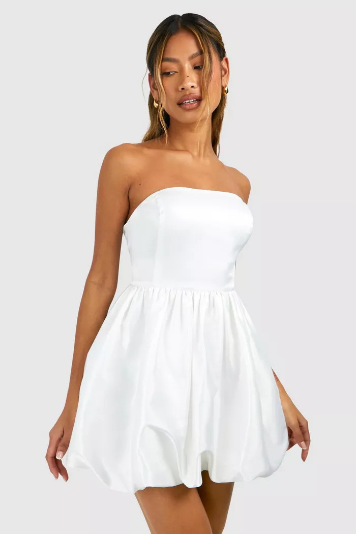 Bandeau Volume Mini Dress | boohoo (US & Canada)