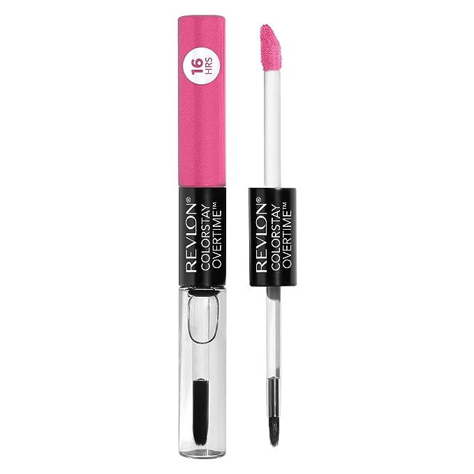 Revlon ColorStay Overtime Lipcolor, Dual Ended Longwearing Liquid Lipstick with Clear Lip Gloss, ... | Amazon (US)