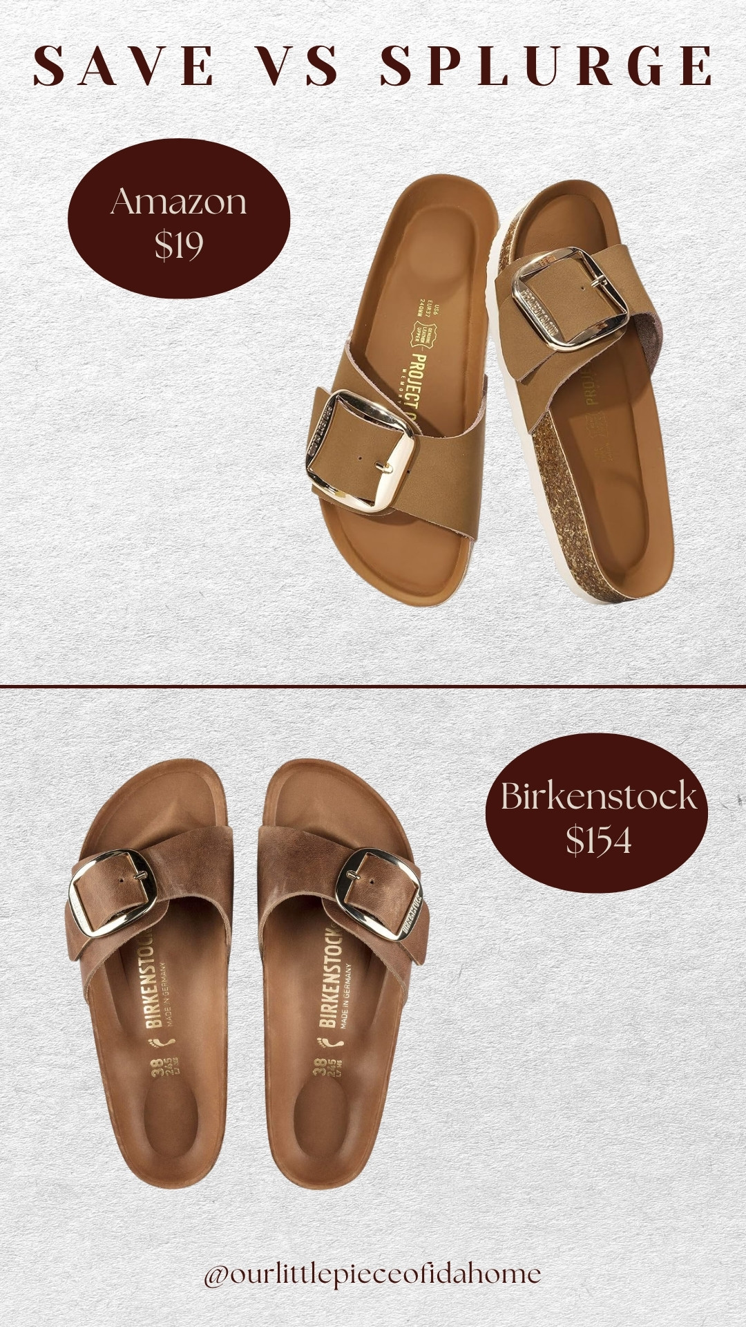I found this Amazon sandal that gives a very similar look to the designer version for a fraction of the price.

I like how both styles keep that clean, minimal feel with the oversized buckle and warm neutral tone.

The affordable option is an easy everyday choice, while the original has that long-wear comfort if you want to invest.
@Birkenstock US 
 @Amazon

#LTKU #LTKHome #LTKSaleAlert