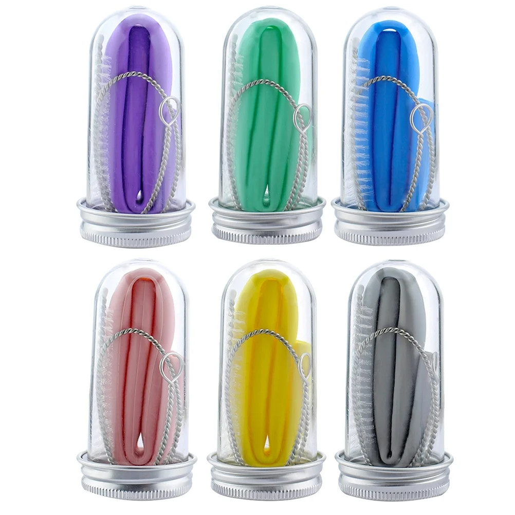 Homemaxs 6 Sets of Silicone Straws Reusable Folding Bent Pipe Drinking Straw with Cleaning Brush ... | Walmart (US)