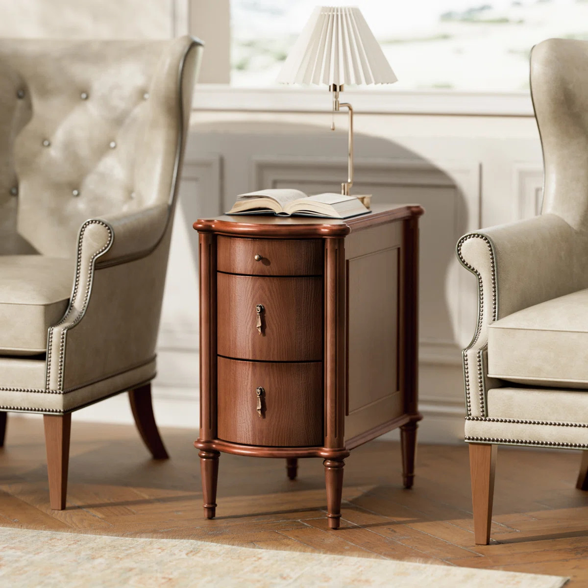 STO'sense Nightstand W/Charging Station & 3 Drawers, Pre-Assembled, Vintage Side Table W/Antique-... | Wayfair North America