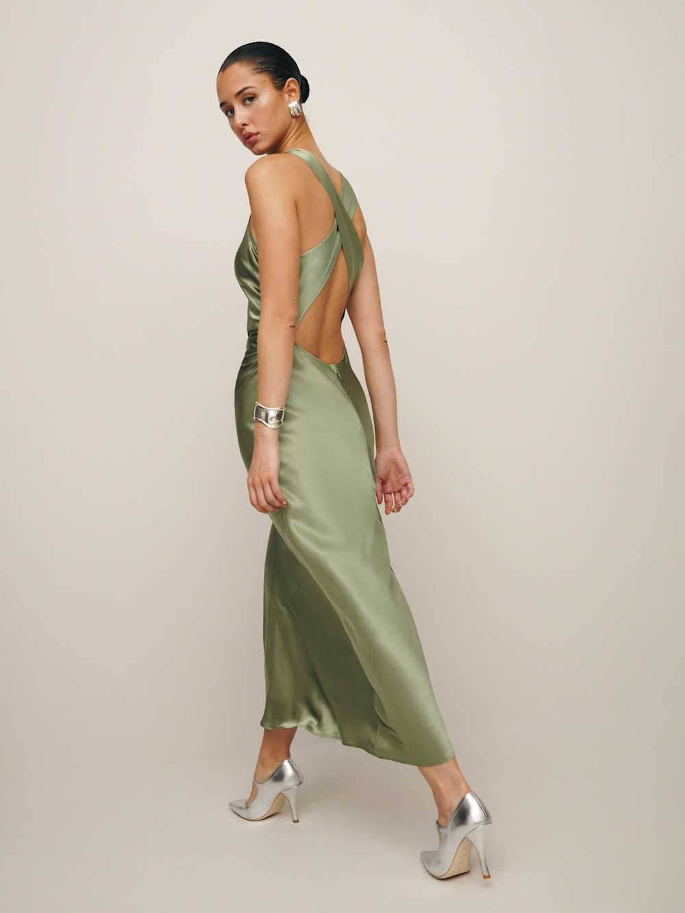 Petites Casette Silk Dress | Reformation (Global)
