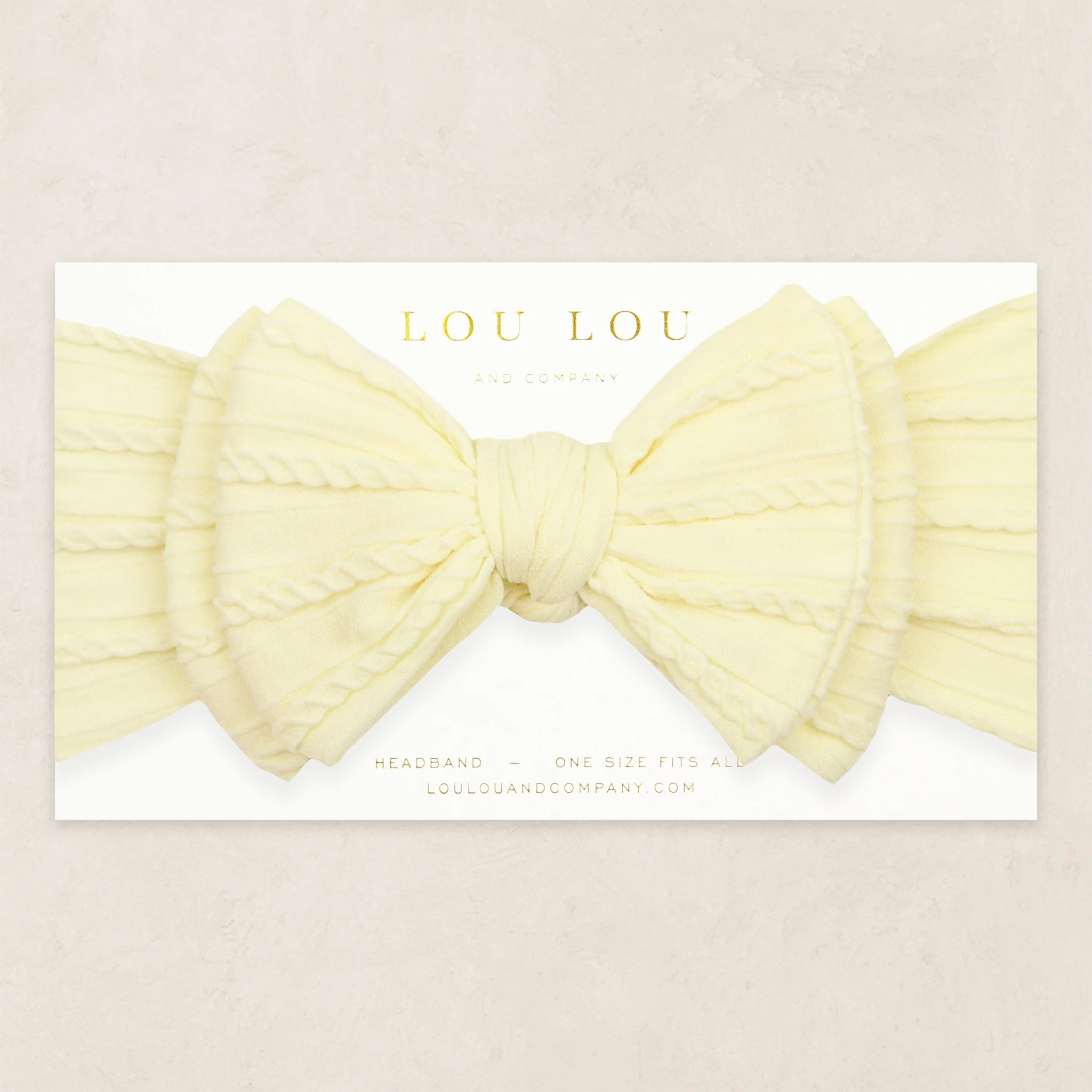 Cable Knit Headband - Lemon Drop | Lou Lou & Company