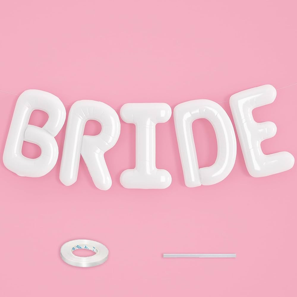 BRIDE Balloons Bachelorette, 16 inch White Bride Balloons for Bachelorette Party Decorations, Gia... | Amazon (US)