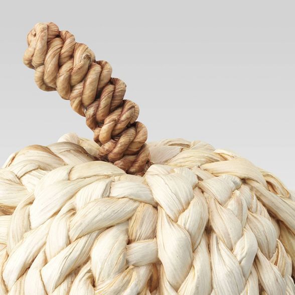 5" x 4.7" Woven Corn Husk Pumpkin Figurine Cream - Threshold™ | Target