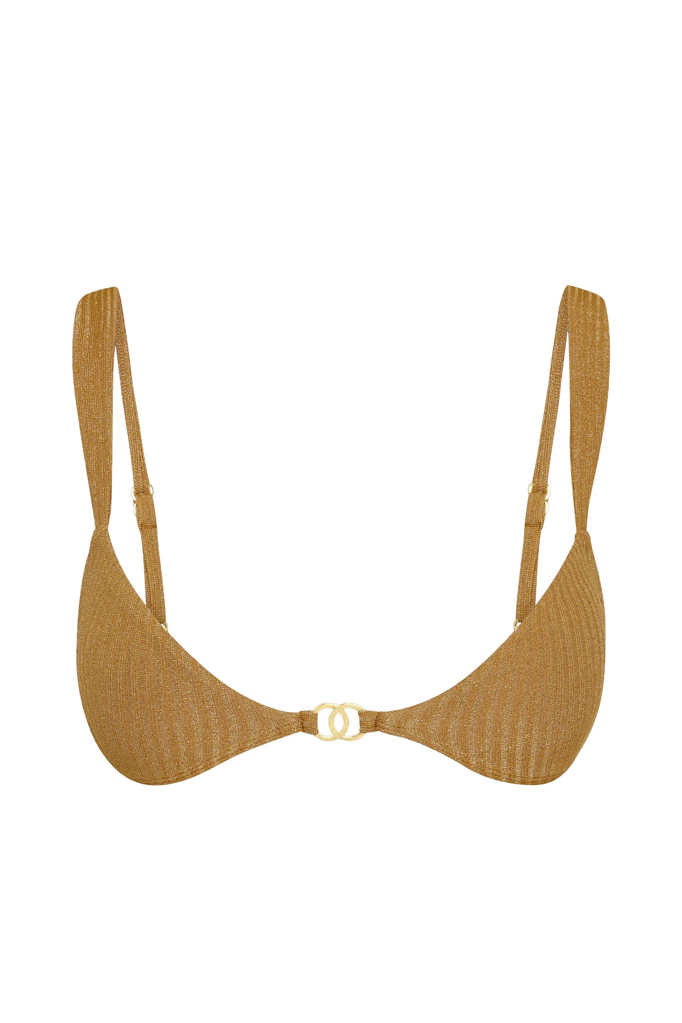 Petit Ermitage Top - Antique Gold Lurex Rib (Small Bust) | Monday Swimwear