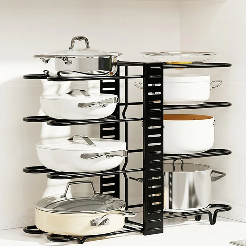8 Tier Adjustable Pots Pans And Lids Organizer Rack | Wayfair North America