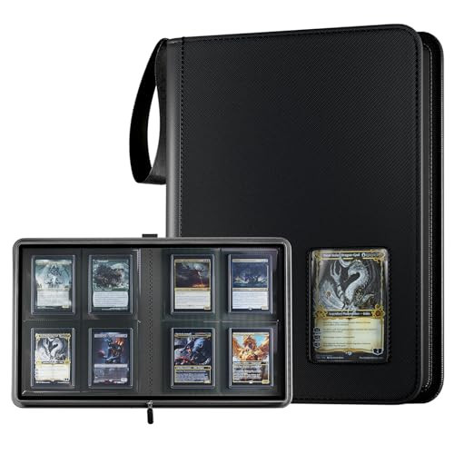 ProCase 4 Pocket Top Loader Binder, Holding 144 Cards in 3"x4" Toploaders, Side Loading Small Book Folder with Clear Window for Pokemon, Trading, Sports Cards Collection TCG, MTG -Black | Amazon (US)