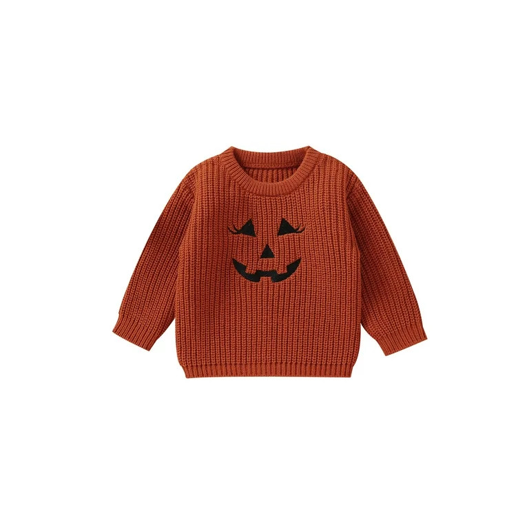 Bagilaanoe Toddler Baby Girl Halloween Sweater Long Sleeve Pumpkin Pullover 6M 9M 12M 18M 24M 3T ... | Walmart (US)