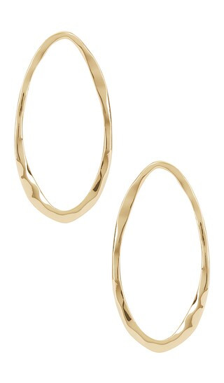 Hammered Large Oval Earrings in Gold | Revolve Clothing (Global)