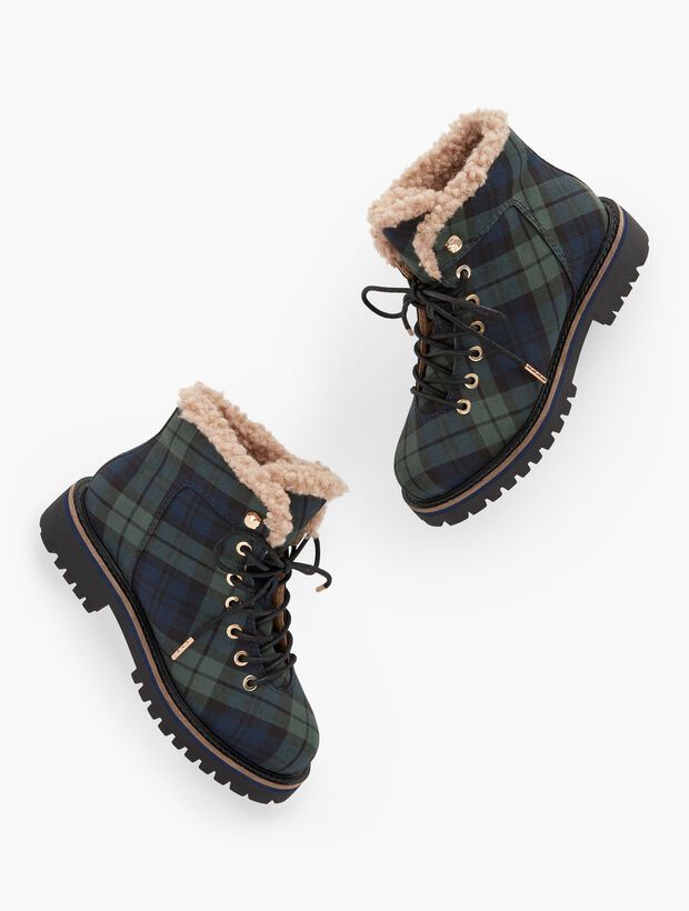 Jilly Lace Up Tartan Boots | Talbots