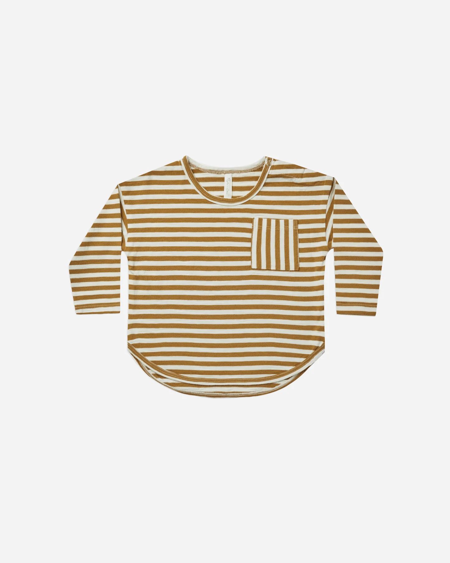 long sleeve pocket tee || chartreuse stripe | Rylee + Cru