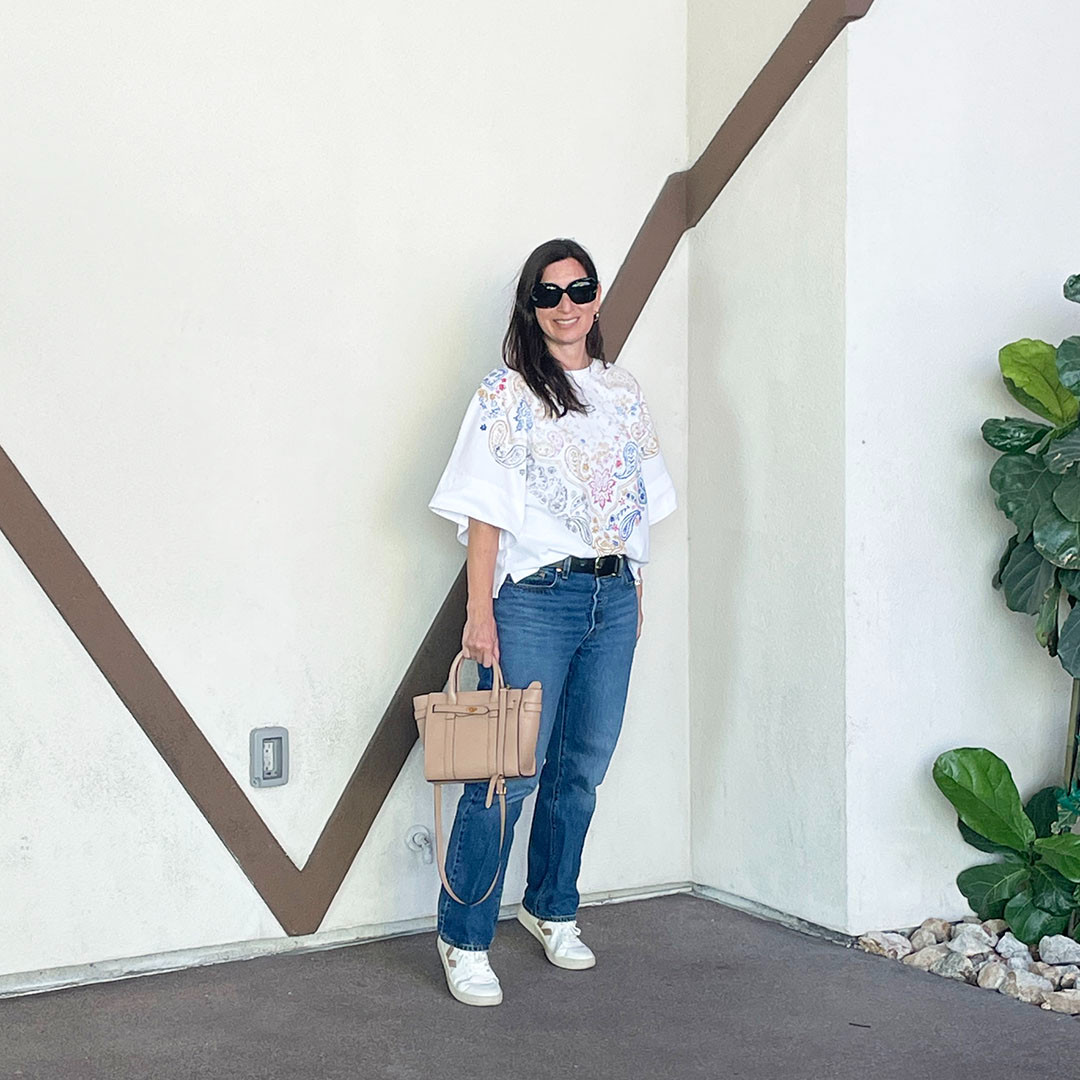 Oversize tee and jeans for casual summer outfits, yes please! Love this comfy tee and jeans paired together. In the warmer months, this oversize tee will pair perfectly with shorts. Love! 

 #LTKootd #LTKSeasonal #LTKOver40