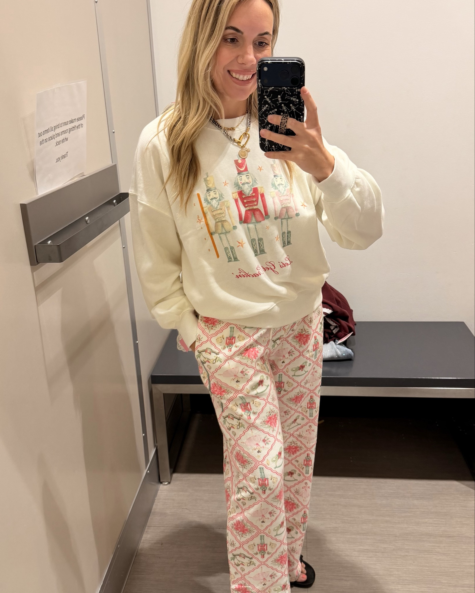 Did my normal small in the top and sized up to a medium in the bottoms! Loving these nutcracker sweats from Target!!! So festive. Super soft. Christmas set. Christmas outfit. 

#LTKHoliday #LTKActive #LTKSeasonal