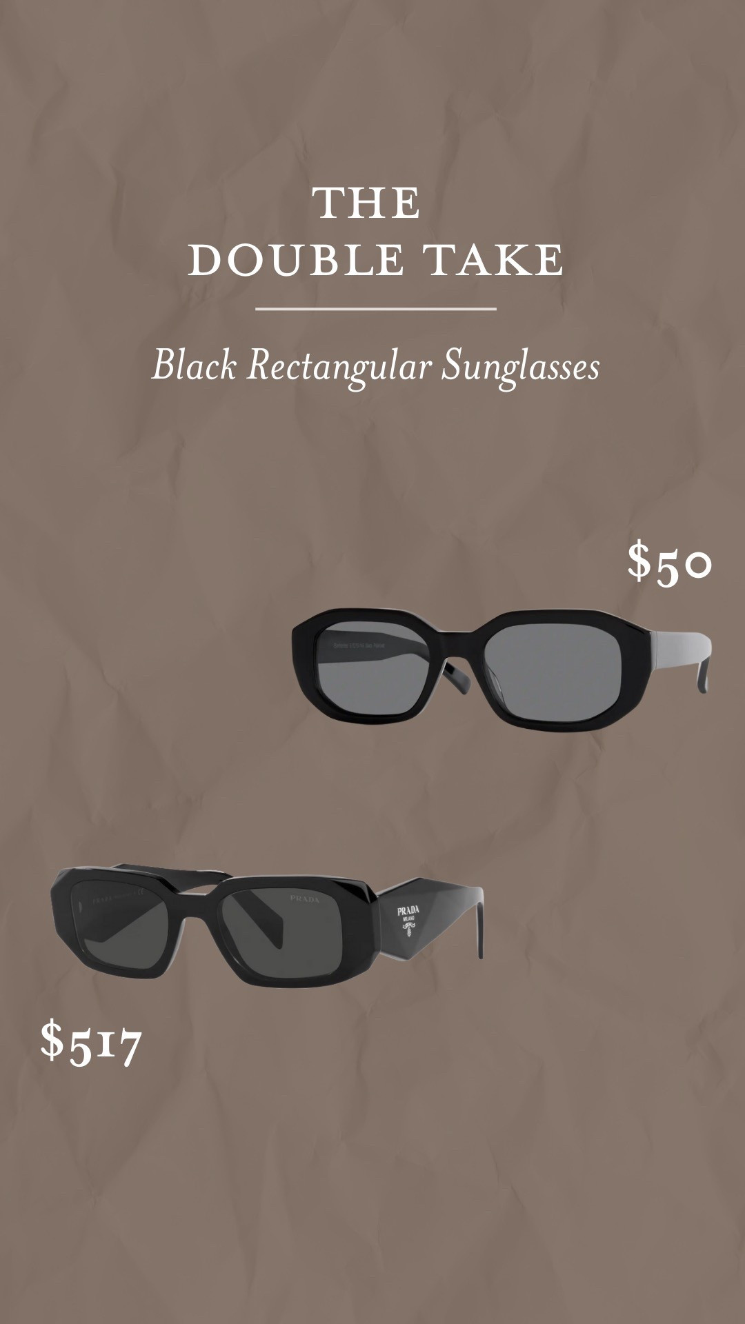 When you don’t want to splurge on the viral Prada sunglasses, I found a GREAT (and QUALITY!!) double take 😉

#LTKFindsUnder50 #LTKSaleAlert #LTKGiftGuide