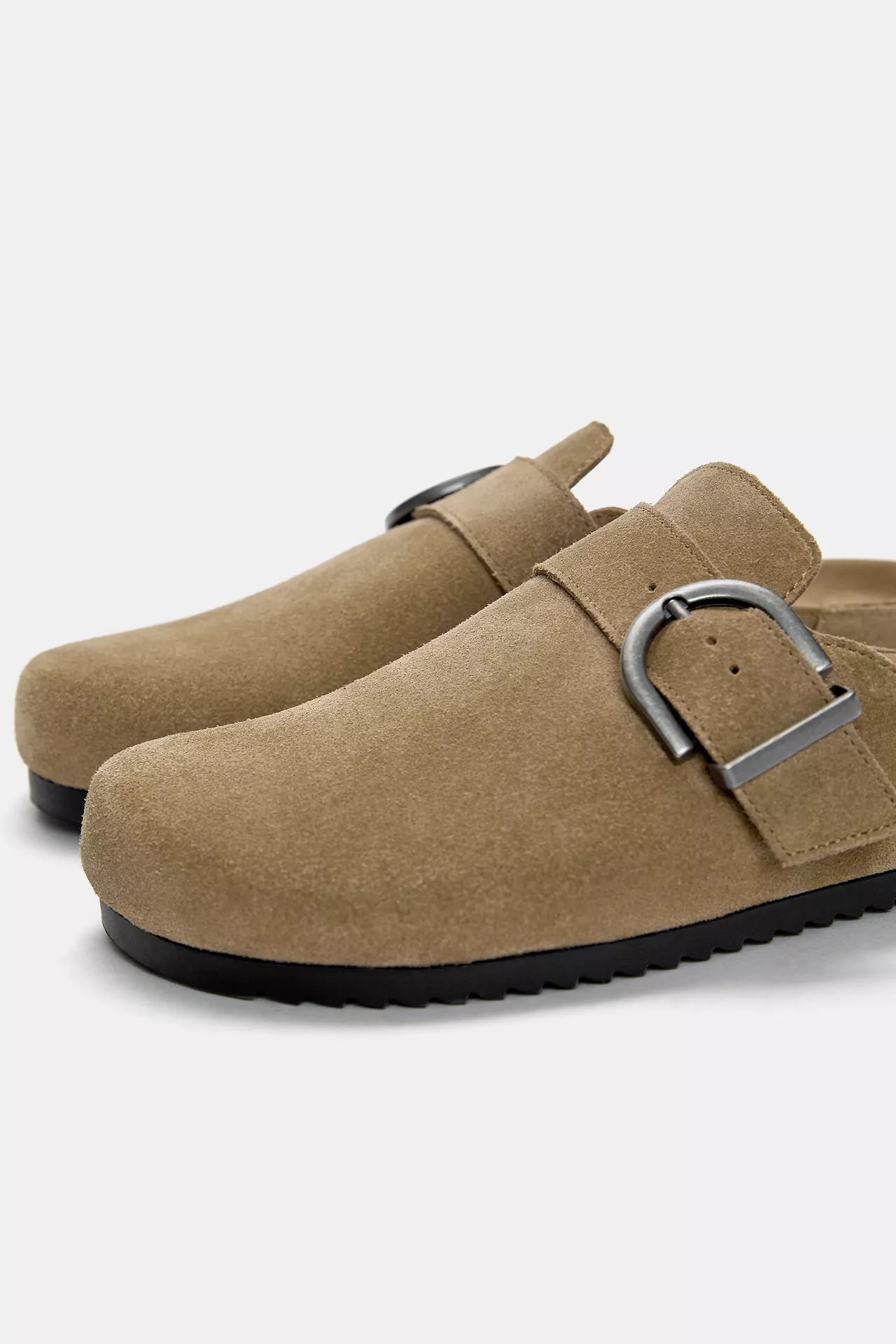 Buckled leather clogs | PULL and BEAR UK